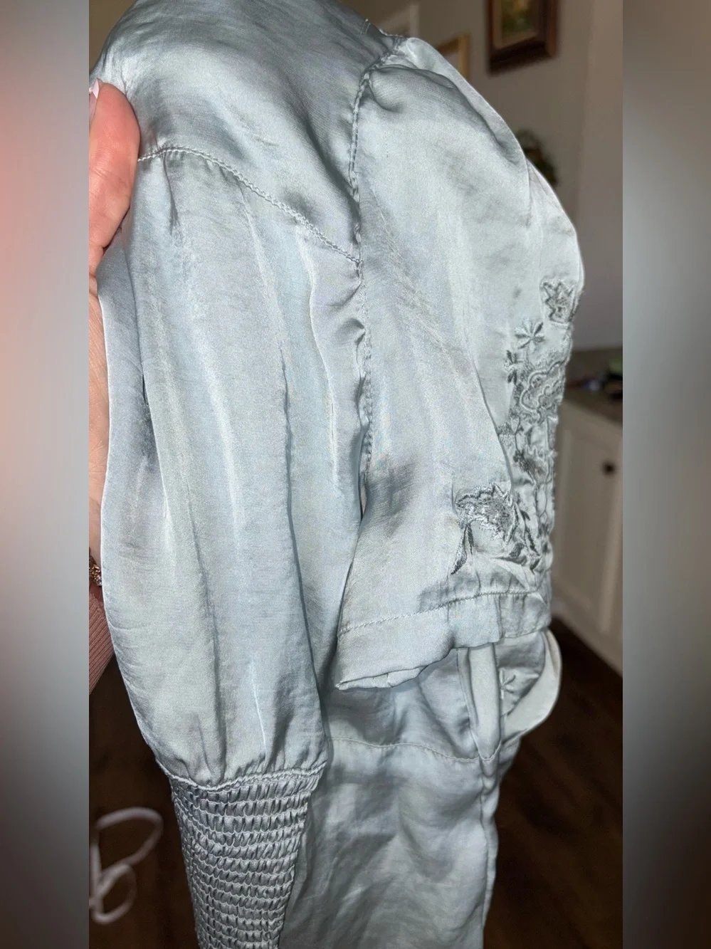 Free People Amor Amor Blouse, M, Blue